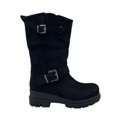 HERIEL - Bota Negra Gamuza Mujer