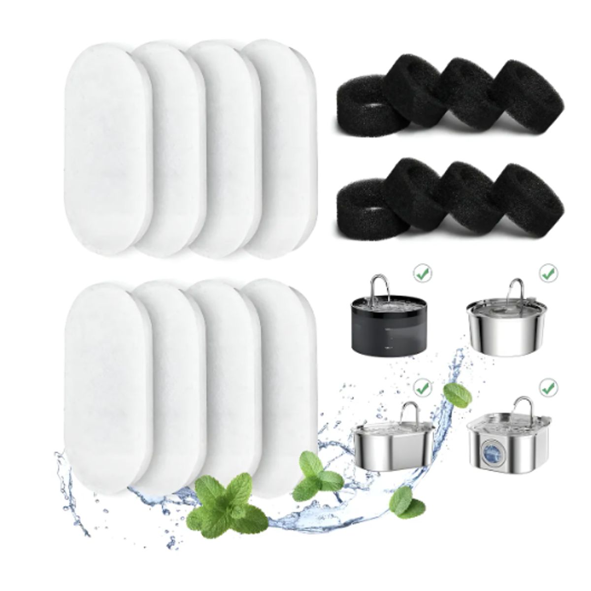 GENERICO - Pack 16 Filtros Bebedero Fuente D Agua Eléctrico Gato Perro