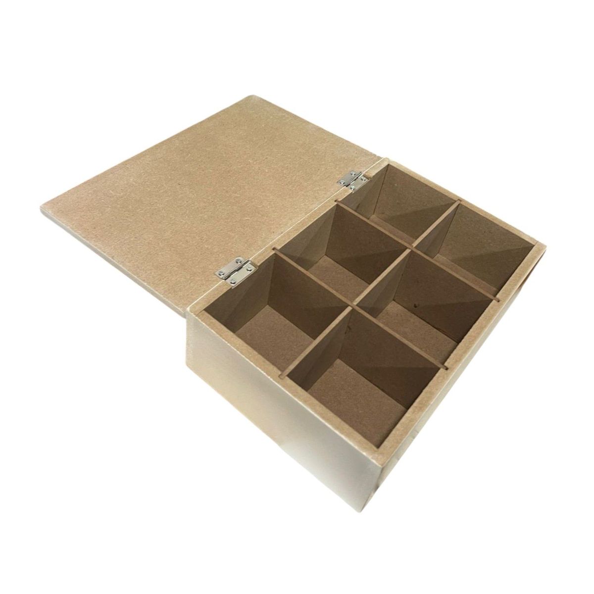 GENERICO - Caja De Té Mediana De Madera 6 Espacios Con Diseños Arbol
