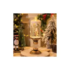 GENERICO - Vela De Navidad Led Con Nieve Artificial Decorativa 26cm