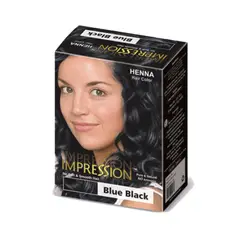 IMPRESSION - Henna Hair Color Negro Azulado 10 gr X 6 sachets