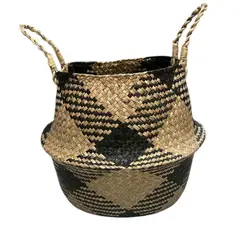 OEM - Macetero Cesto Canasto Maceta De Mimbre Tejida Plegable 30cm