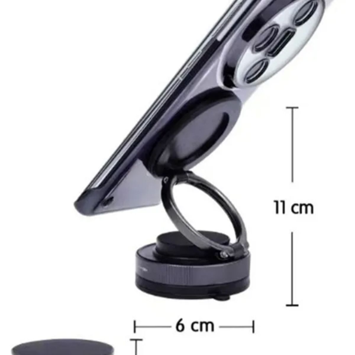GENERICO - Soporte Magnético Para Teléfono Móvil Con Imán Y Ventosa Negro