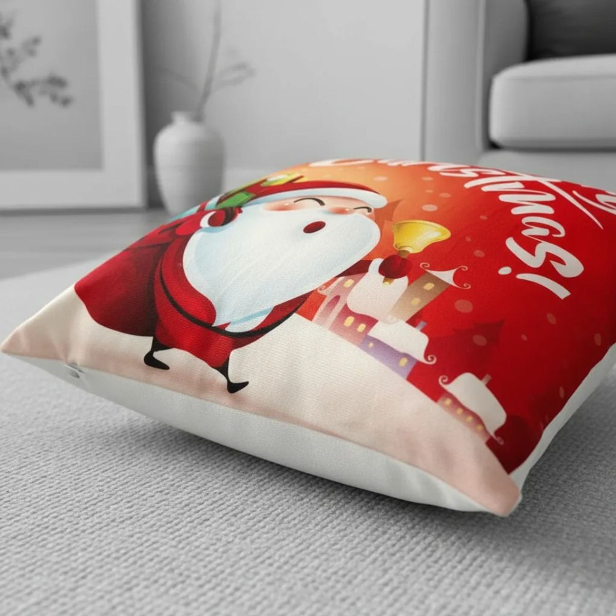 TODOHOGAR SANTIAGO DE CHILE - Set De 2 Cojines 45x45cm Navidad - Viejo Pascuero