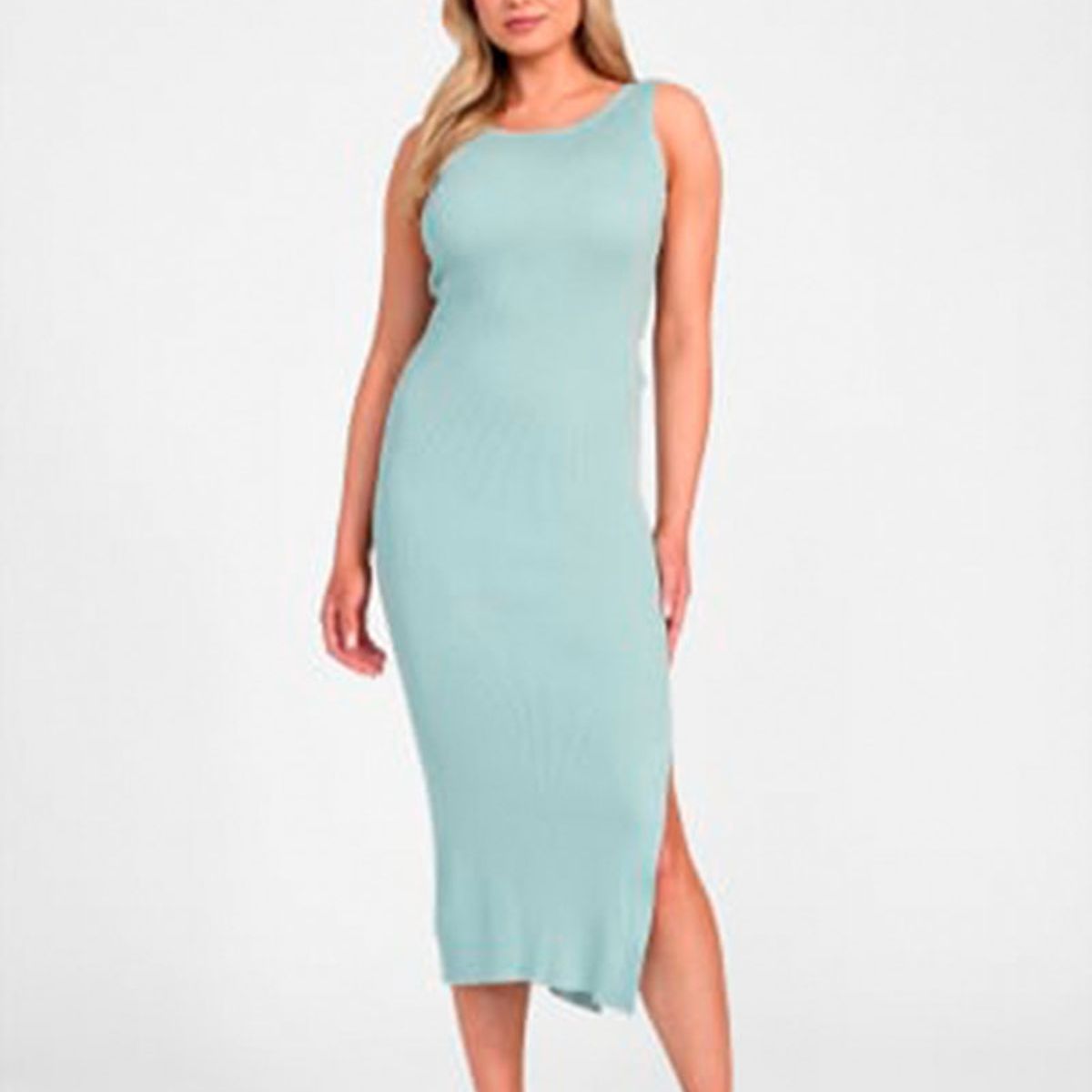 GUESS - Vestido Sl Jiulia Swtr Long Celeste