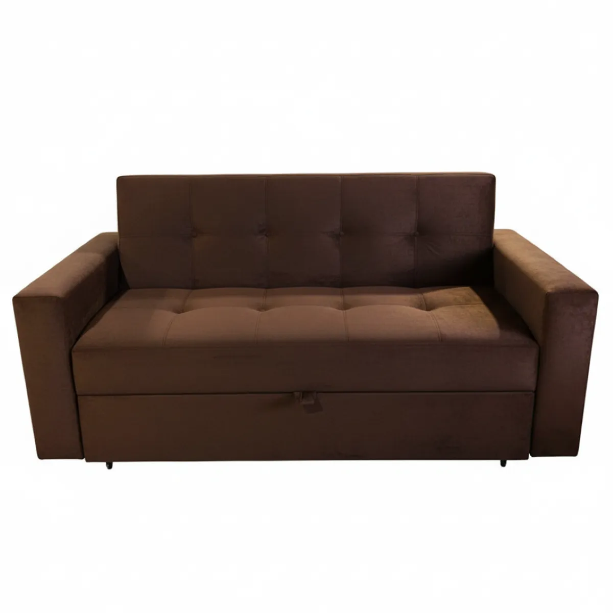 MUEBLES NEW - SOFA CAMA NOVUS TRES POSICIONES CHOCOLATE FELPA