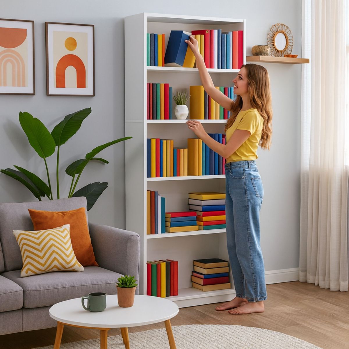 GENERICO - Librero Estanteria  5 Niveles Blanco