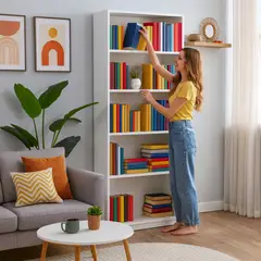 GENERICO - Librero Estanteria 5 Niveles Blanco