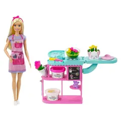 BARBIE - Muñeca Juguete Set de Tienda de Flores