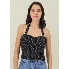 TENTATION - Top Lunares Blancos