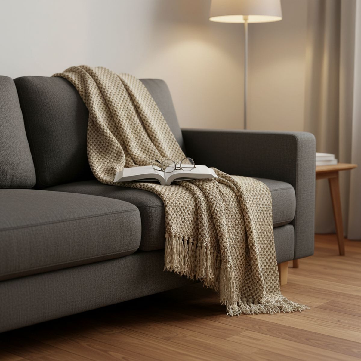 HOMEWELL - Kit de 2 Mantas Algodón 125*150Cm