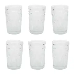 HOMEWELL - Set de 6 Vasos Vidrio 12*8Cm 310Ml
