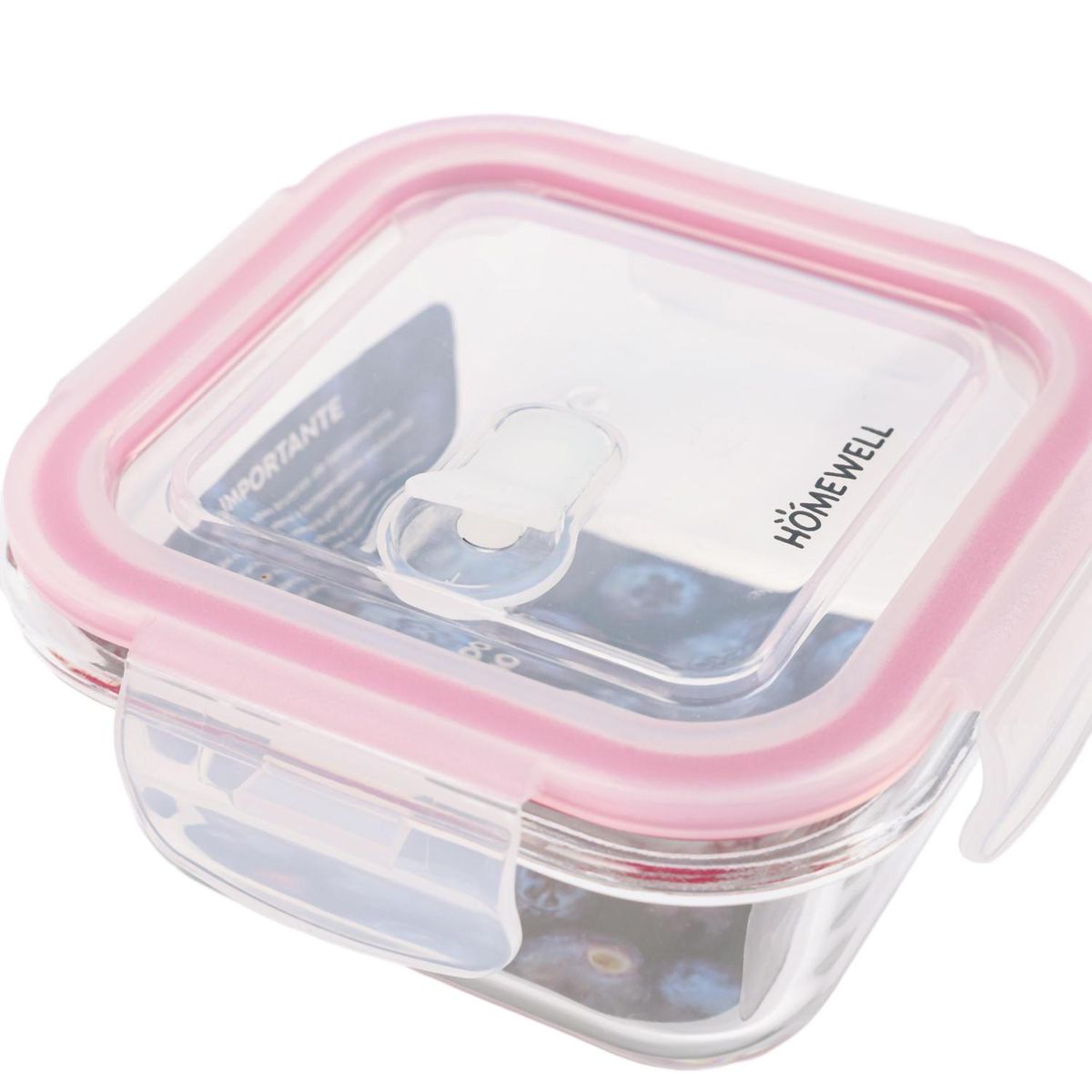 HOMEWELL - Pack de 3 Contenedores Hermeticos Vidrio Cuadrado 390Ml
