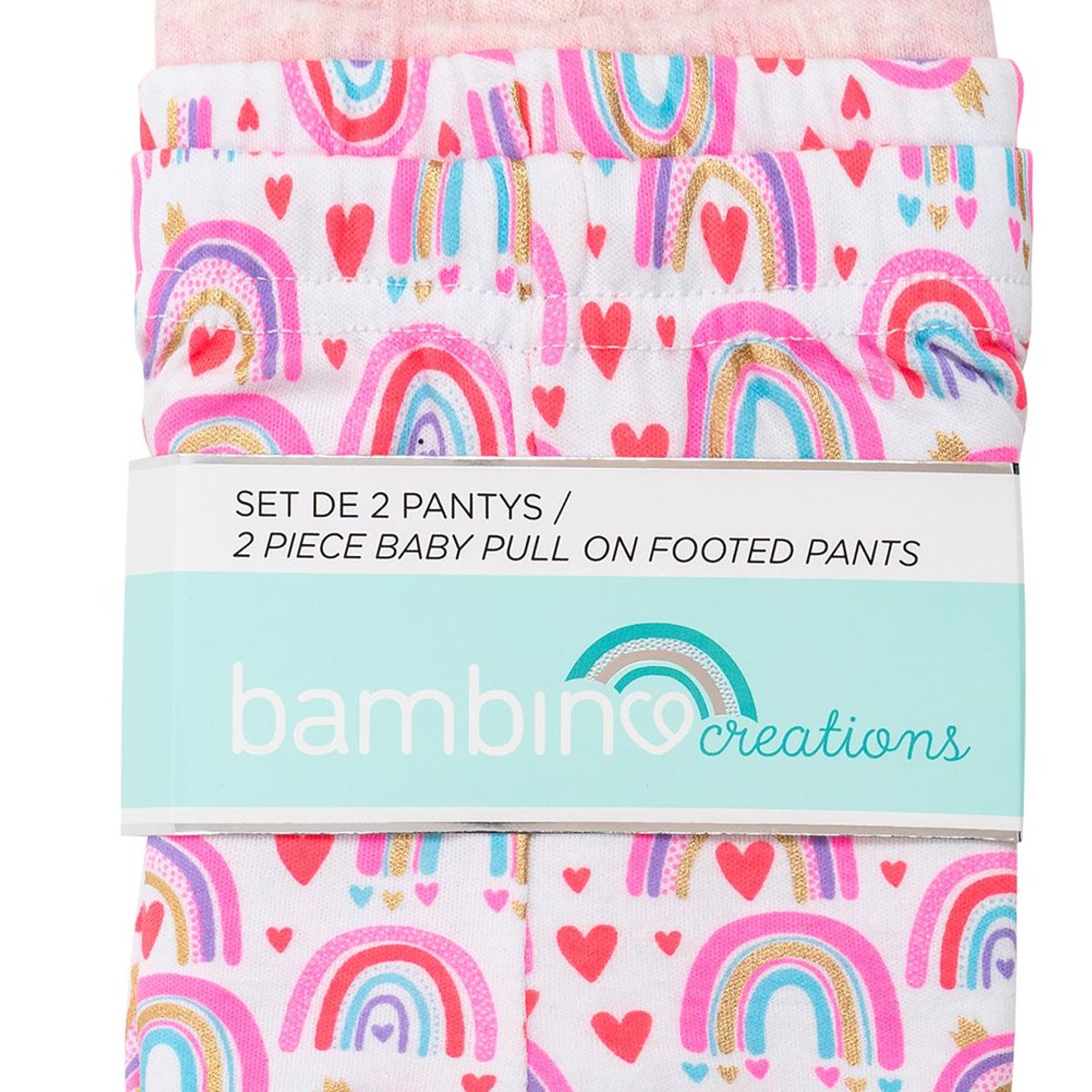 BAMBINO - Set 2 Piezas Pantys Bambino Creations Arcoiris Rosado
