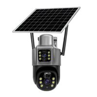 Cámara de Seguridad Exterior Solar WiFi con Doble Pantalla Vigilancia 360° y Visión Nocturna