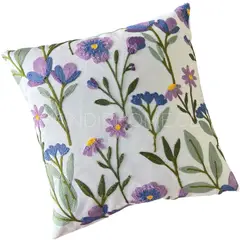 MANDIRHOME - Funda de Cojín Bordado Primavera Chic Cuadrada
