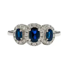 JOYAS LANDEROS - Anillo Tres Rosetas Plata Rodinada 925