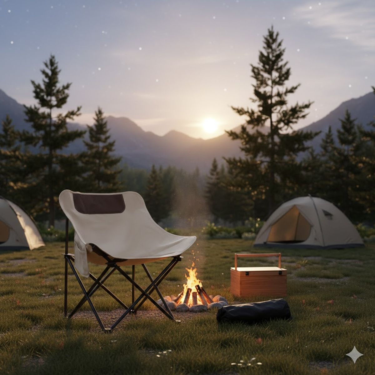 GENERICO - SILLA PLEGABLE PARA CAMPING COLOR BEIGE TF