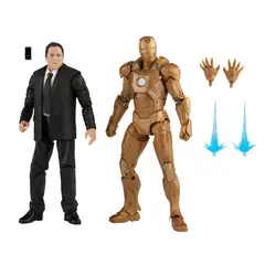 MARVEL - Pack de 2 juguetes de acción Hasbro Legends Happy Hogan & Iron Man