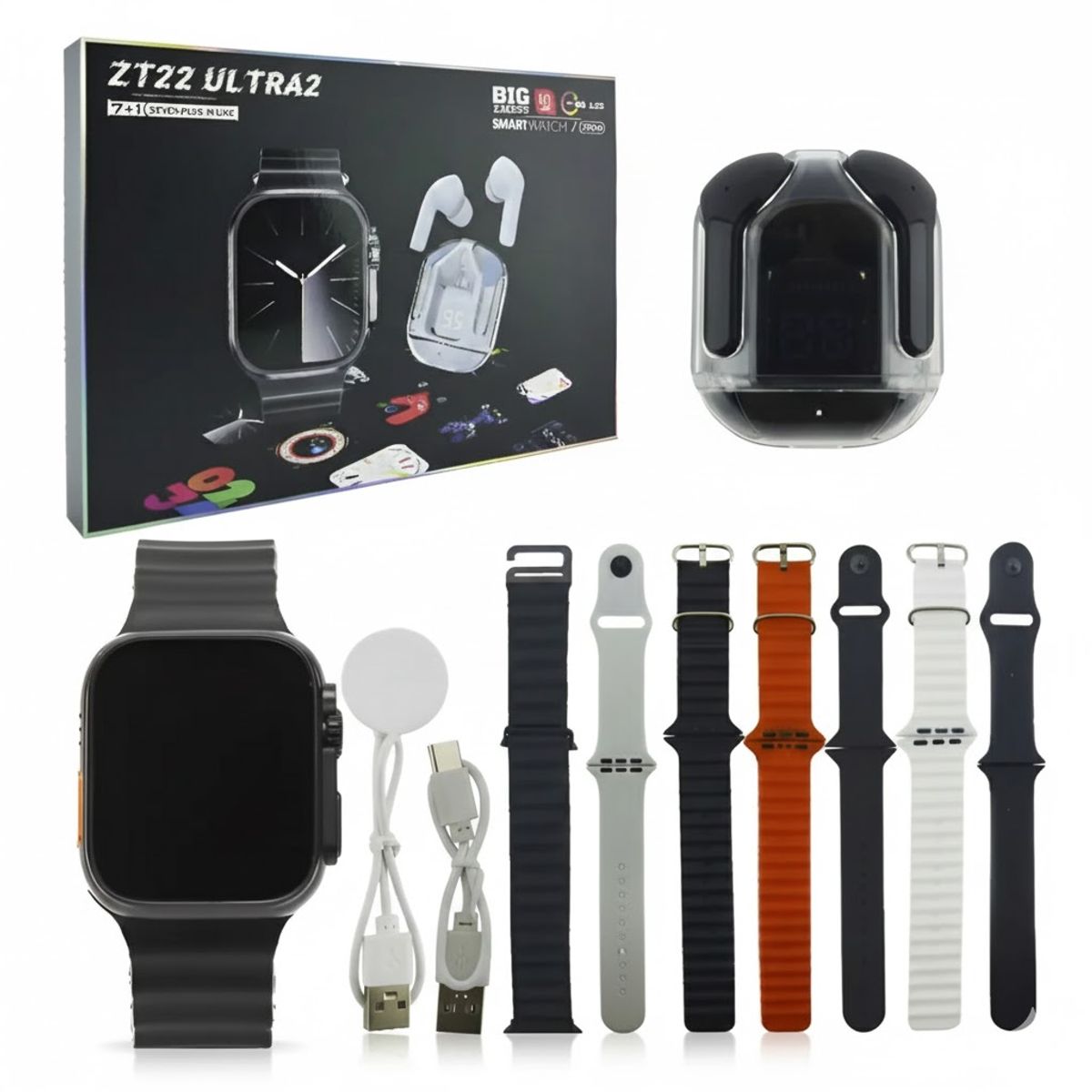 GENERICO - Reloj Smartwatch Kit Modelo Tz-22 Ultra Audifonosbluetooth Negro Varios Negro