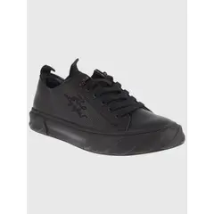 KARL LAGERFELD - Zapatillas de perfil bajo en cuero con logo bordado