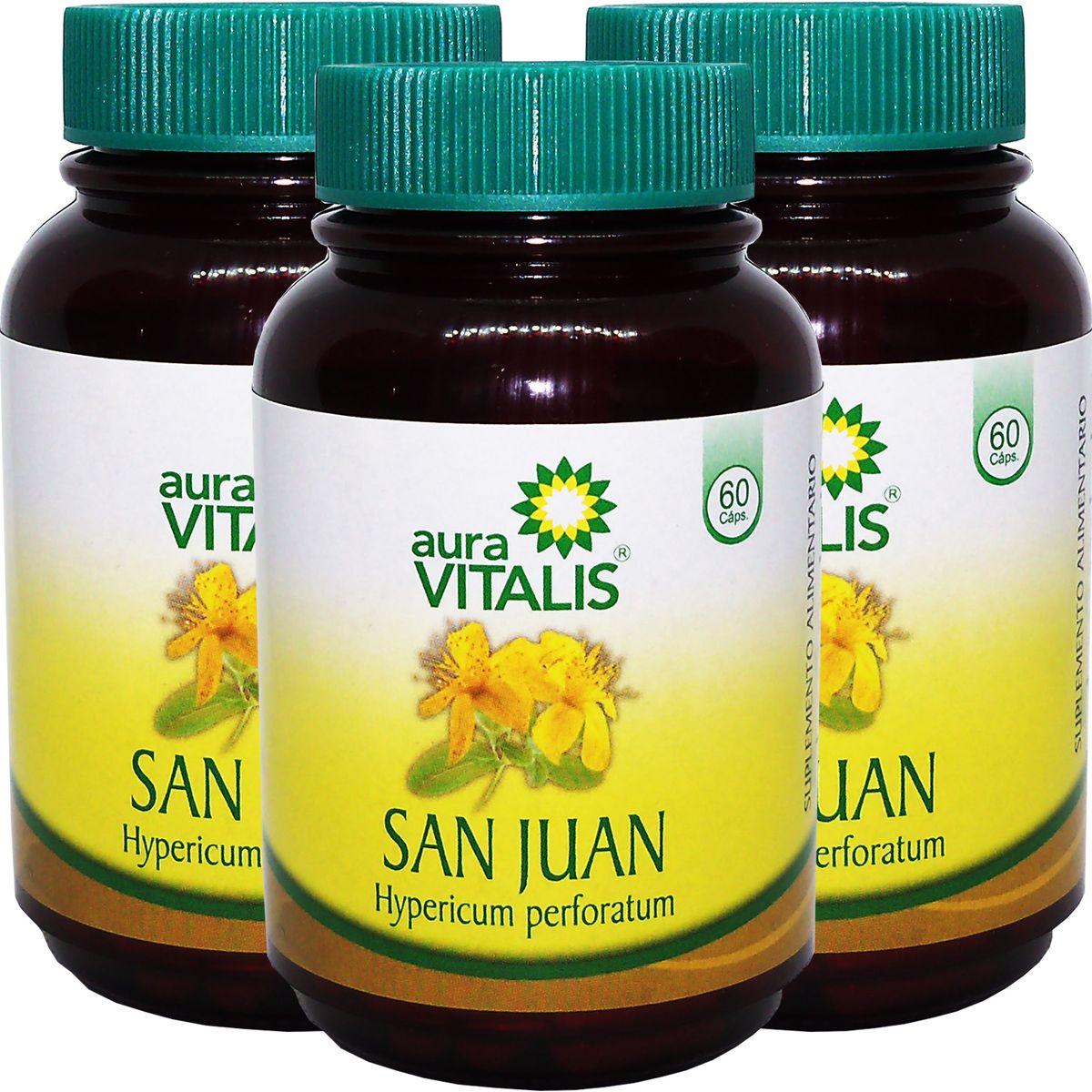 AURA VITALIS - 3 X AURA VITALIS HIERBA DE SAN JUAN 343 MG 60 CAPS