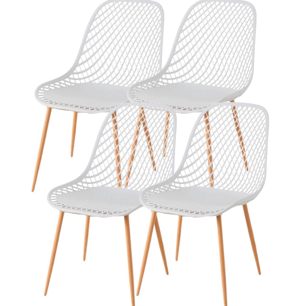 HABITA2 CHILE - Pack 4 silla panal- enrejada de polipropileno