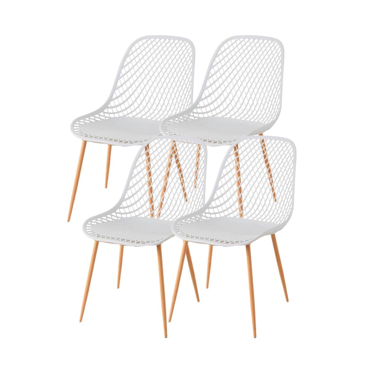 HABITA2 CHILE - Pack 4 silla panal- enrejada de polipropileno