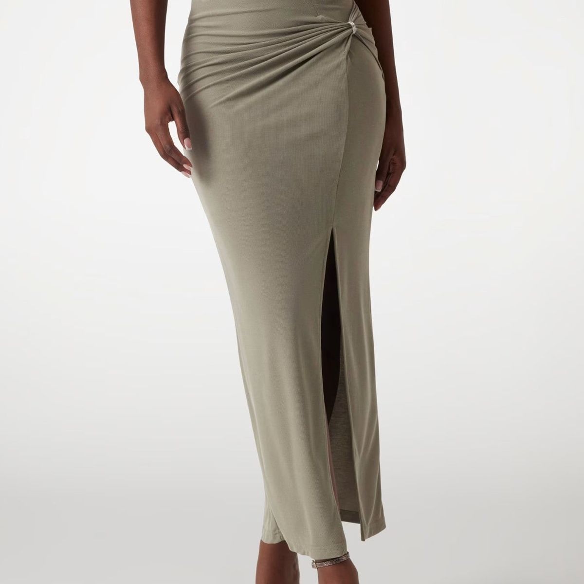 GUESS - Falda Aimee Jewel Drap Skirt Verde Claro