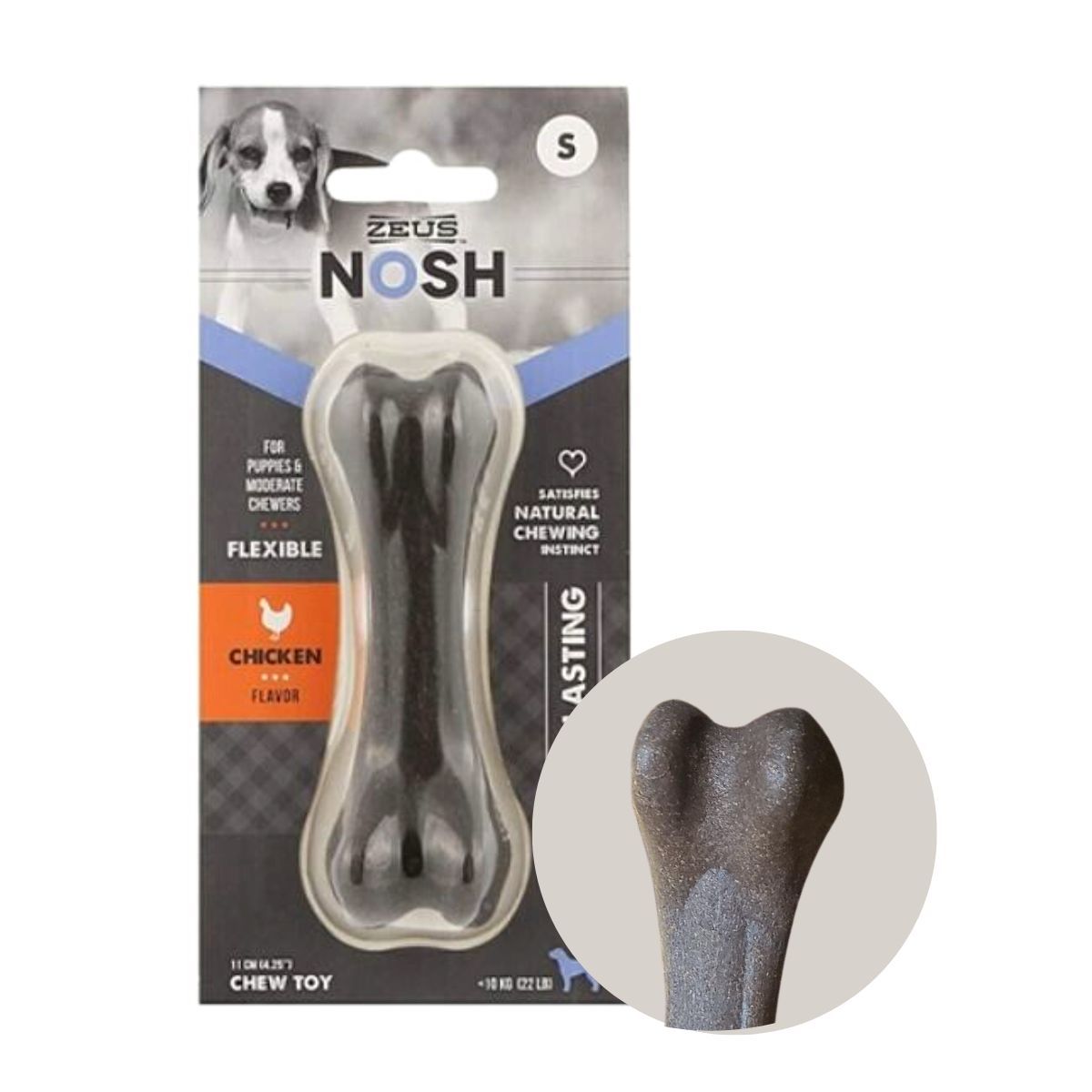 ZEUS - Hueso Flexible Zeus Nosh Pollo Talla S Juguete Para Perros