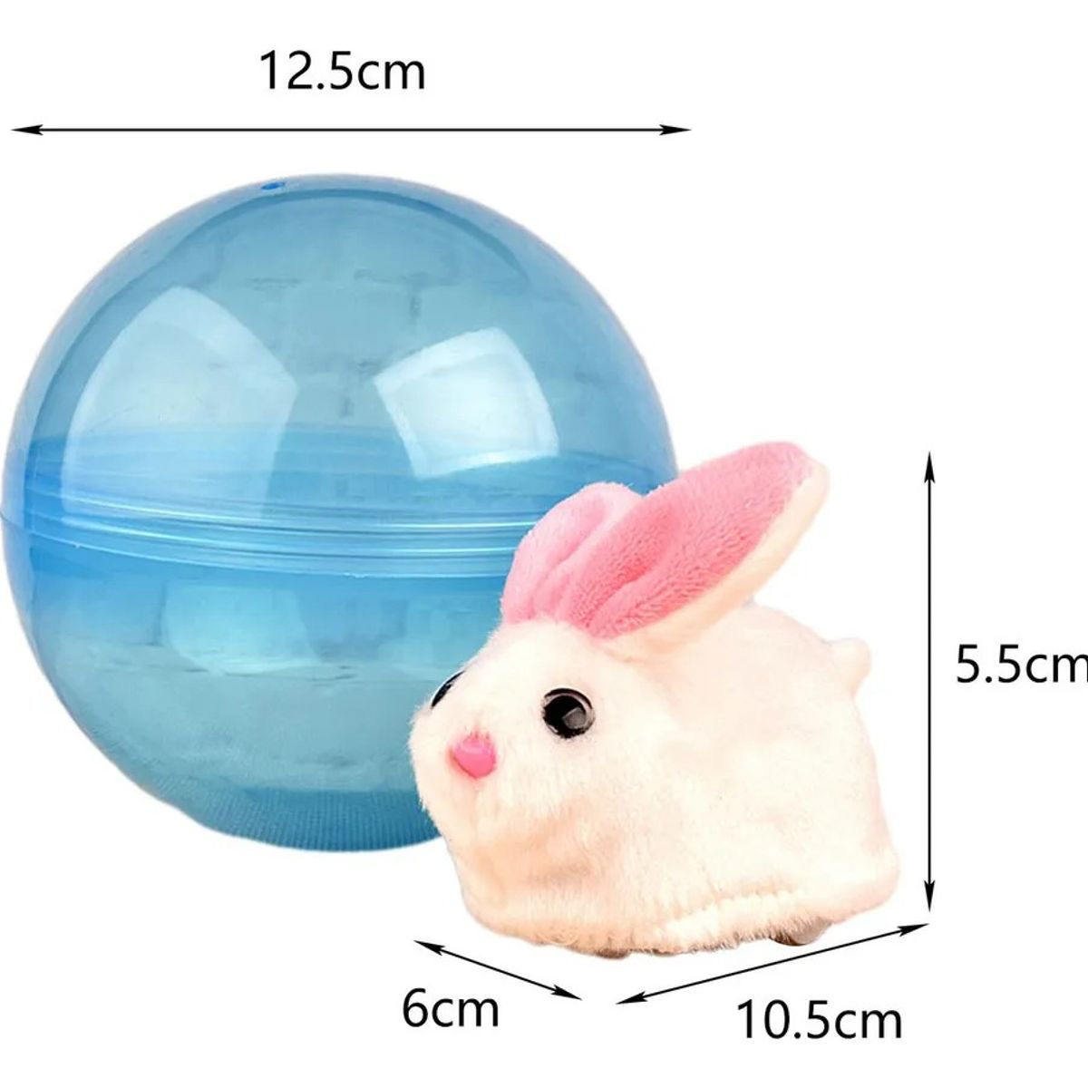 GENERICO - Conejito Peluche Interactivo + Bola Transparente  Juguete Infantil Movimiento