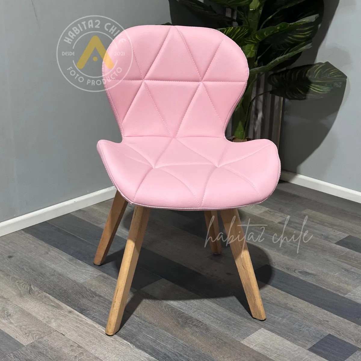 HABITA2 CHILE - Silla de comedor radar wood asiento ecocuero