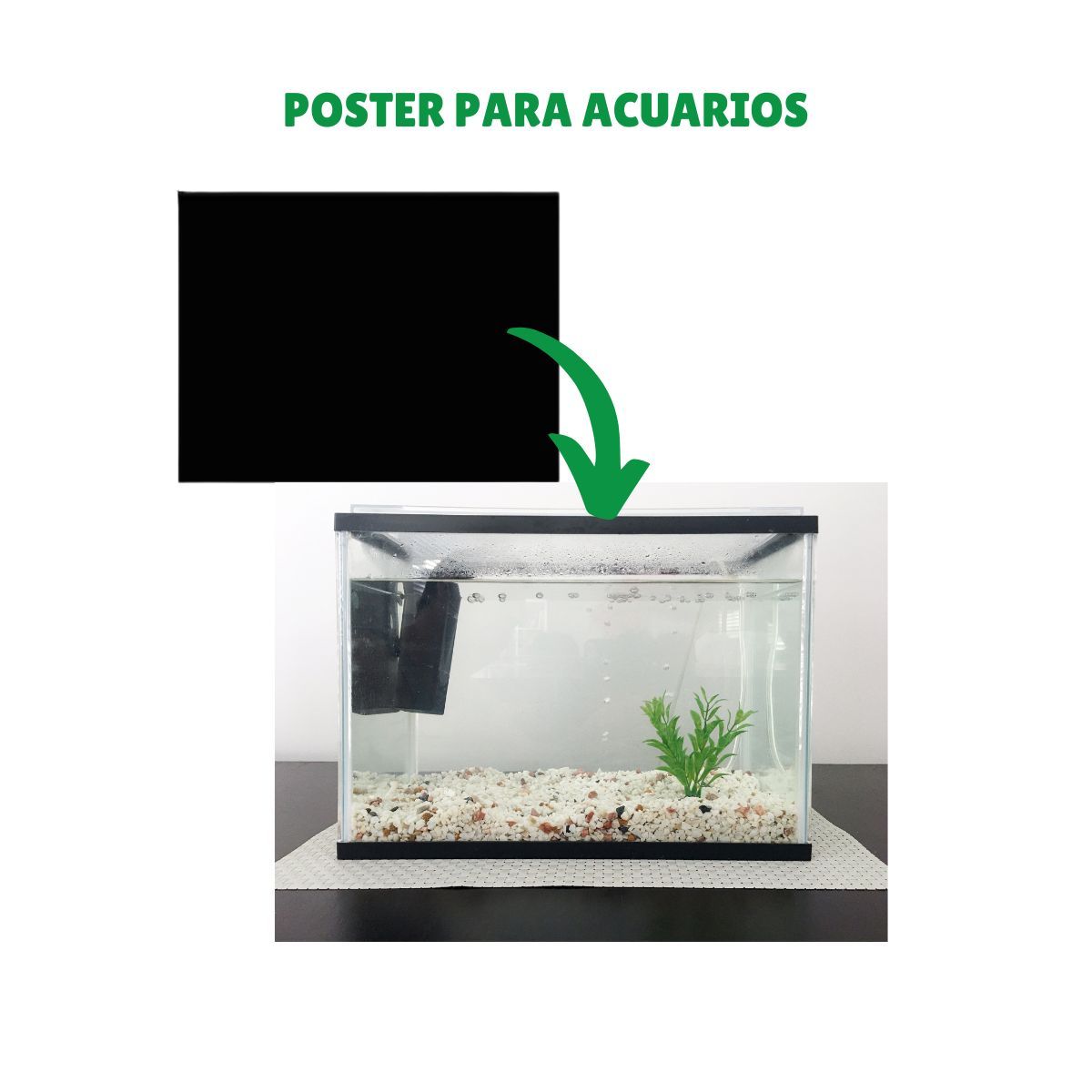 GENERICO - Poster para Acuario 30cm x 1m Fondo Negro para Peceras