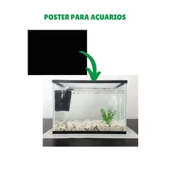 GENERICO - Poster para Acuario 30cm x 1m Fondo Negro para Peceras