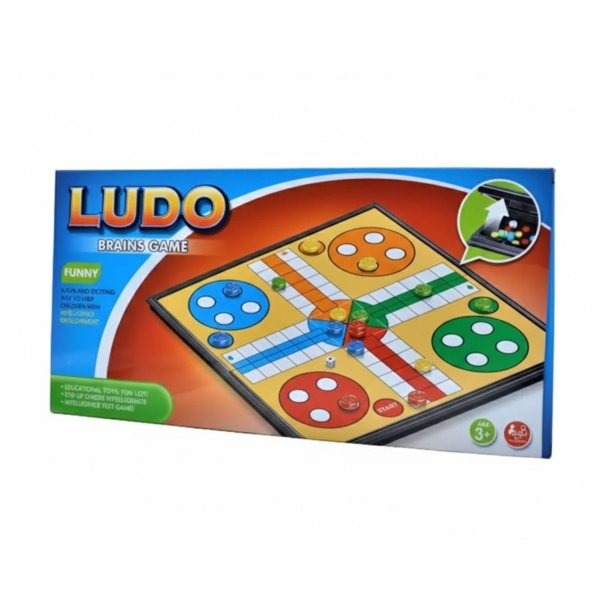 GENERICO - Juego de Mesa Ludo de 24x24x2cm Tablero Clasico