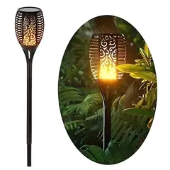 GENERICO - Pack 3 Lámpara Solar Exterior Jardín Con Estaca Efecto Fuego