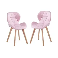 HABITA2 CHILE - Pack 2 Silla de comedor radar wood asiento ecocuero