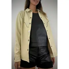 HER - Camisa de cuero color Hueso