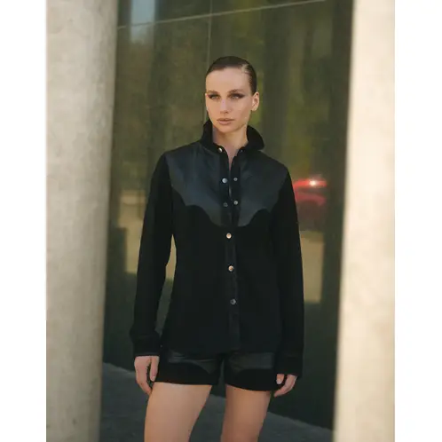 HER - CAMISA VAQUERA NEGRO GAMUZA