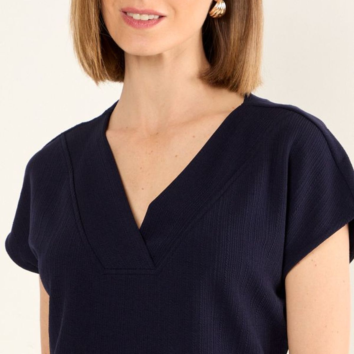 MA GRIFFE - Polera Lisa Mujer Azul Magriffe