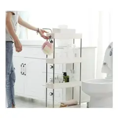 GENERICO - Estante Organizador Baño 4 Niveles Carrito Multifuncional Color Blanco