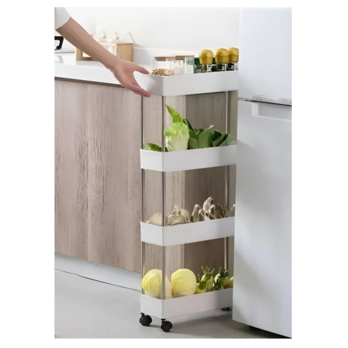GENERICO - Carrito Organizador Baño 4 Niveles Carrito Multifuncional Color Blanco