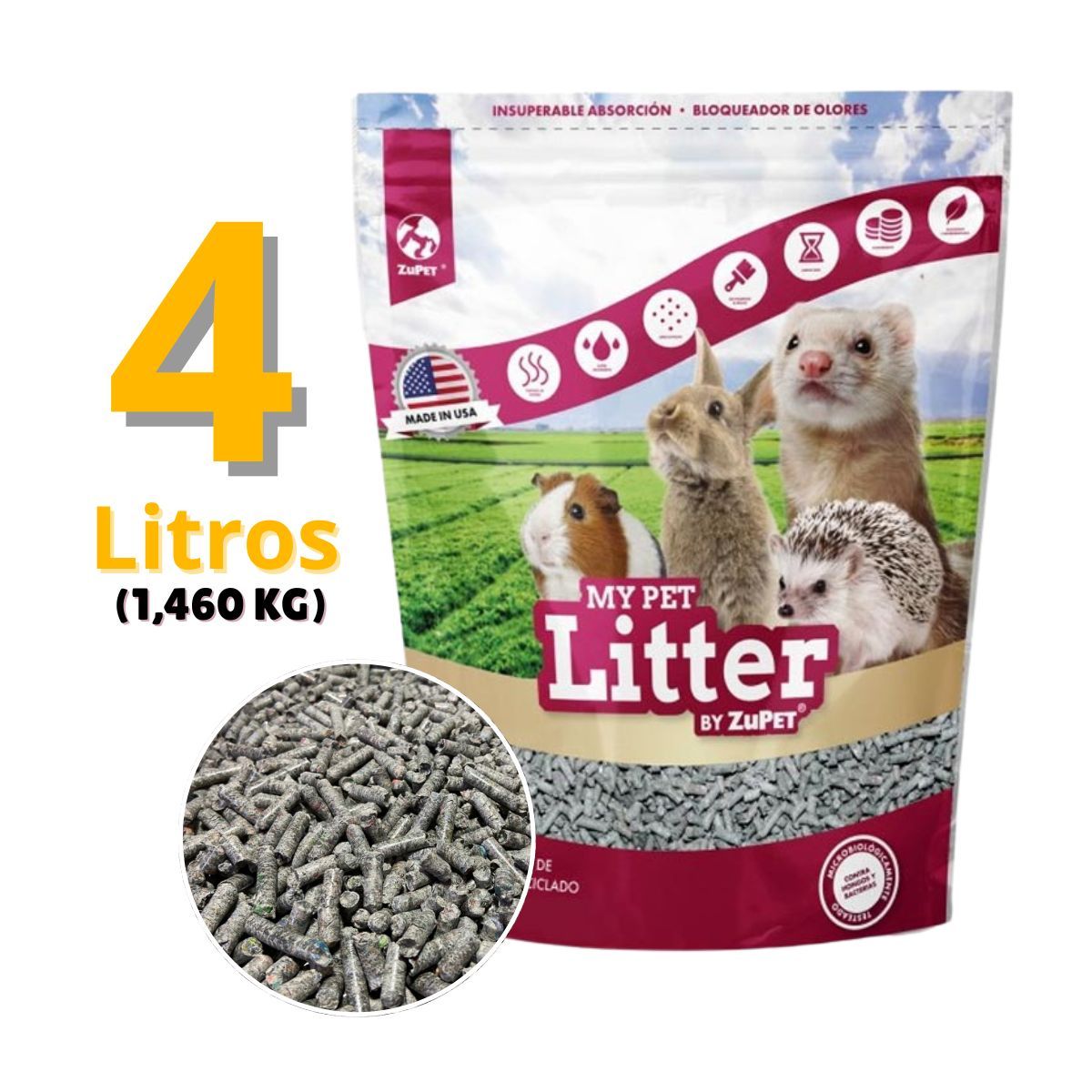GENERICO - My Pet Litter 4l Sustrato De Papel Reciclado Para Roedores