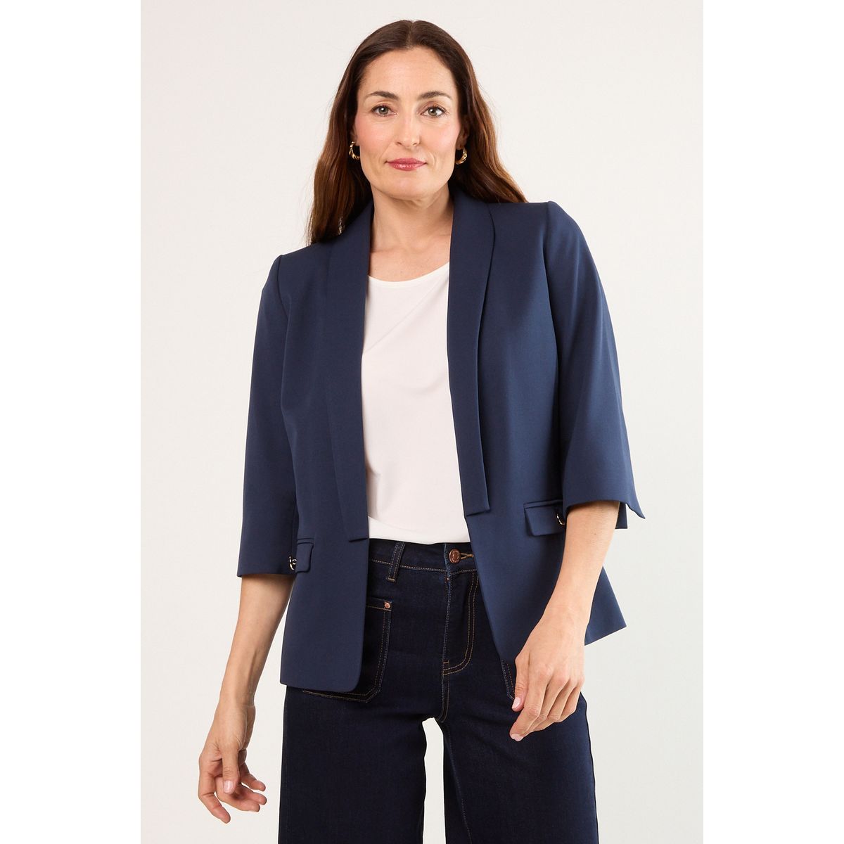MA GRIFFE - Blazer Mujer Azul Magriffe