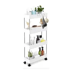 GENERICO - Estante Organizador Baño 4 Niveles Carrito Multifuncional Color Blanco