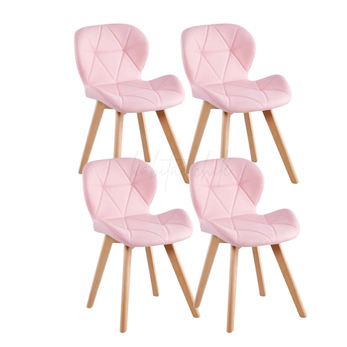 HABITA2 CHILE - Pack de 4 Silla Aviador Mariposa Radar Wood