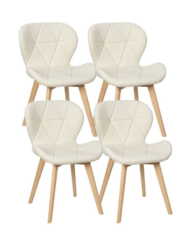 Pack de 4 Silla Aviador Mariposa Radar Wood Beige