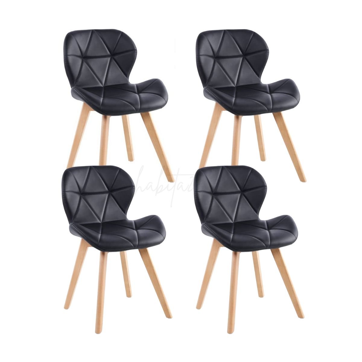 HABITA2 CHILE - Pack de 4 Silla Aviador Mariposa Radar Wood