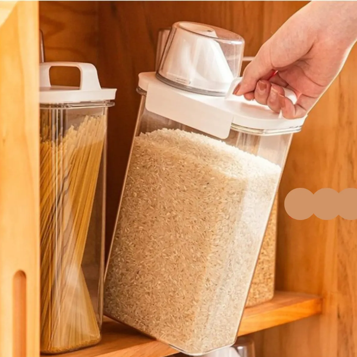 SUKEA - Contenedor Hermético Dispensador De Alimentos con Vaso Medidor 1800ml