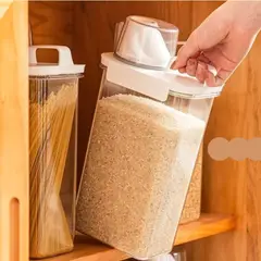 SUKEA - Contenedor Hermético Dispensador De Alimentos con Vaso Medidor 1800ml